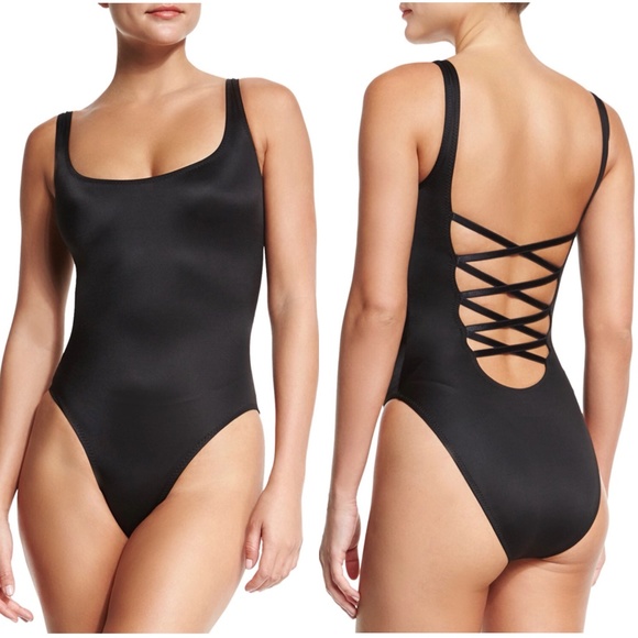 Norma kamali low back mio criss cross 1 piece swim - Picture 1 of 9
